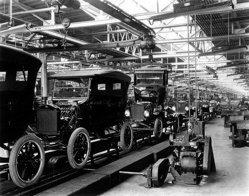 Ford Model T Assembly line. Credit to Ford Motor Company.