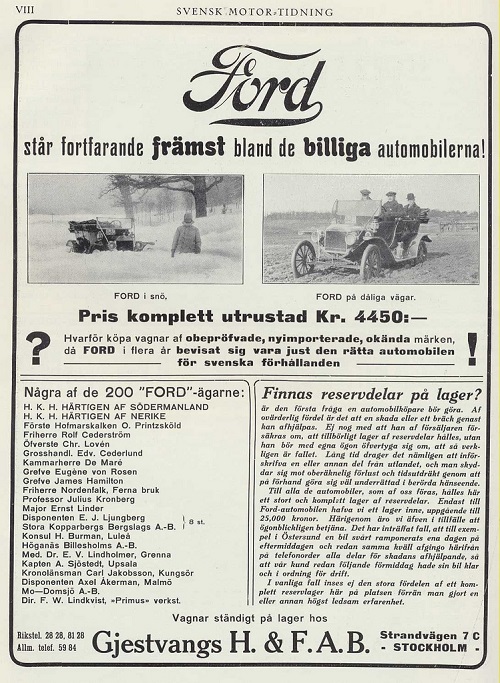 Ford reklam 1913