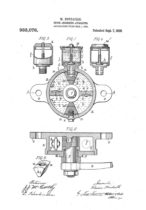 US Patent 933 076 M Houdaille