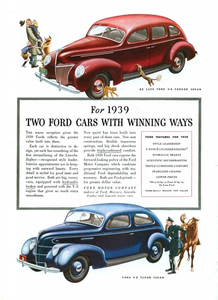 Ford 1939. Credit to Old Car Advertising.